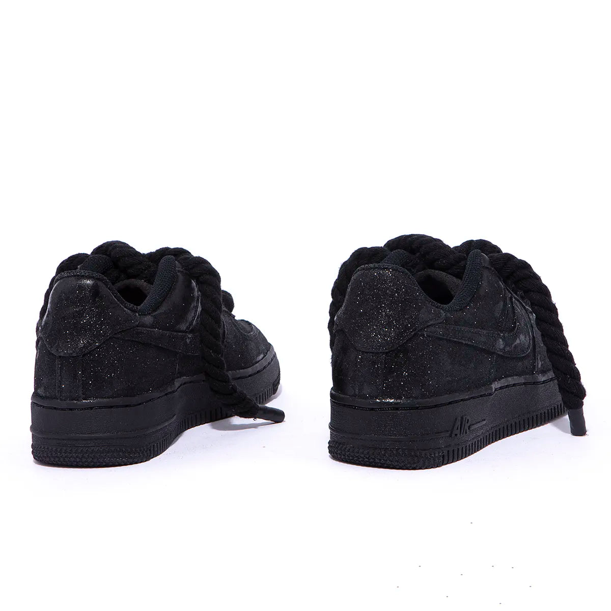 BLACK GLITTER with ROPE LACES