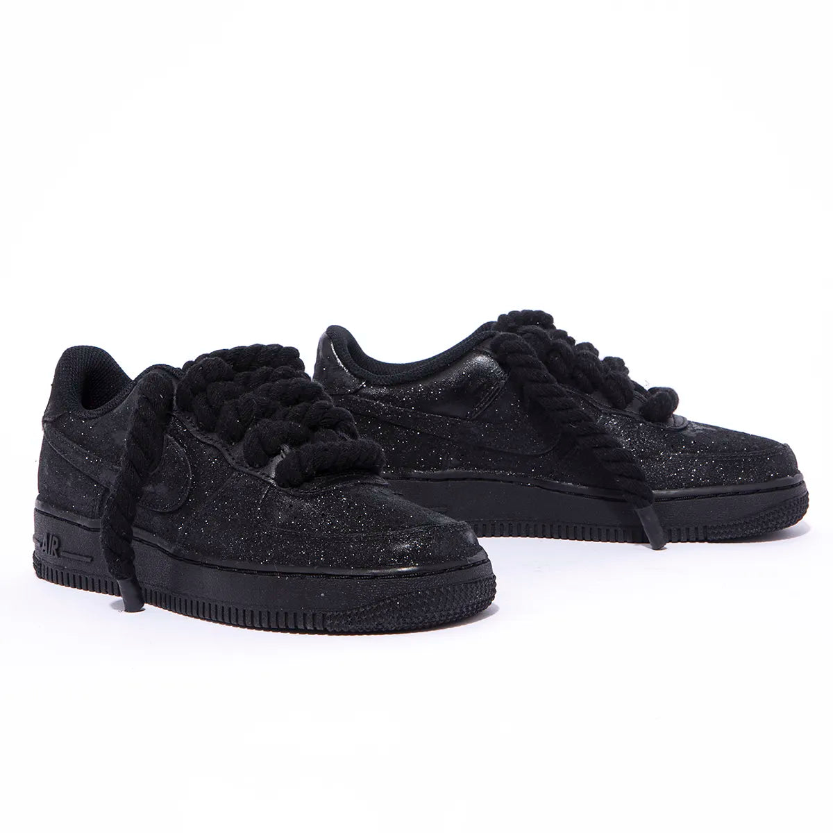 BLACK GLITTER with ROPE LACES