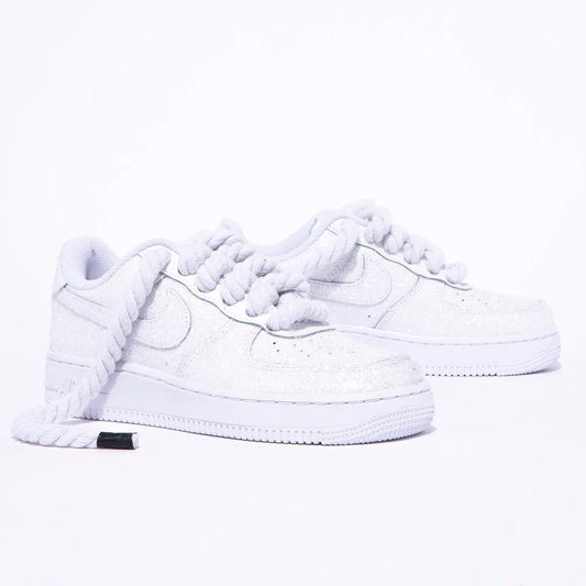 WHITE GLITTER with ROPE LACES